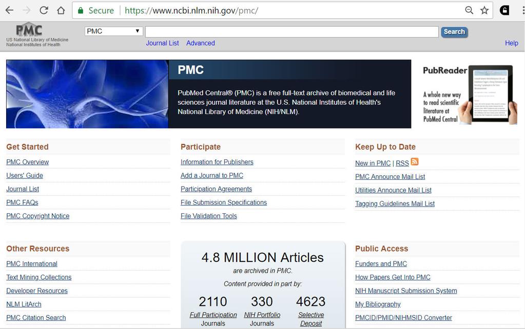 PubMed Central PubMed Central (PMC) is an archive of articles that have been deposited in this free repository. Over 4.