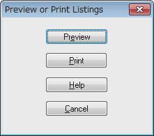 "Preview or Print Listings" window Print the information of the current network configuration settings.