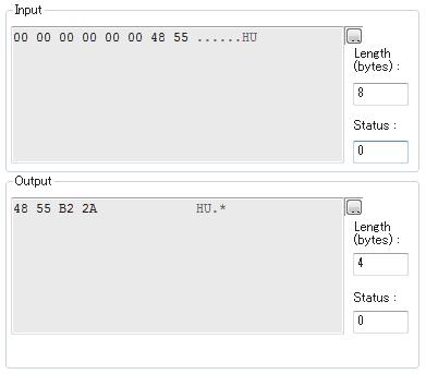I/O data window Item Description Input [..] button Changes the display format of the input data. Length(bytes) Displays the size of the input data.
