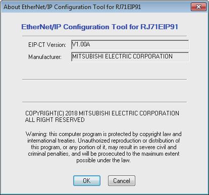 3.3 Checking the Software Version Check the software version of EtherNet/IP Configuration Tool in the