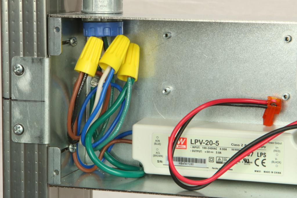 8. Connect the line voltage power to the 120VAC power supply, and test for proper