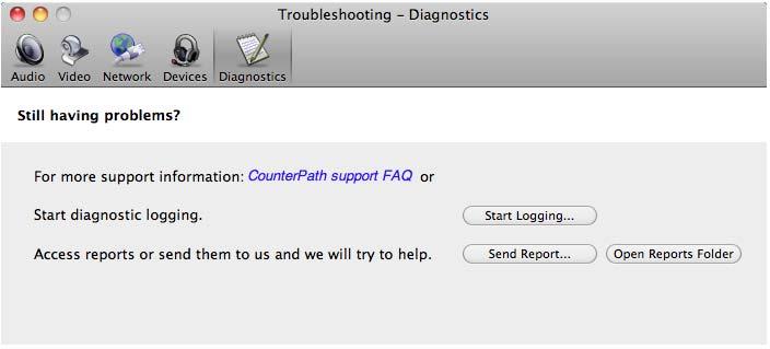 Diagnostics Only use this panel if instructed to do so by your system administrator.