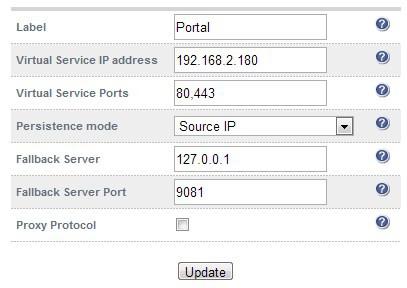 STEP3 Configure the Load balanced User Portal Site Create the Virtual Server/Service (VIP) This VIP is used to provide access to the User Portal website on ports 80 & 443. v7.x NOTE: Prior to v7.