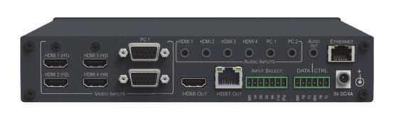 scaler/switcher with 4 HDMI and 2 computer graphics video inputs.