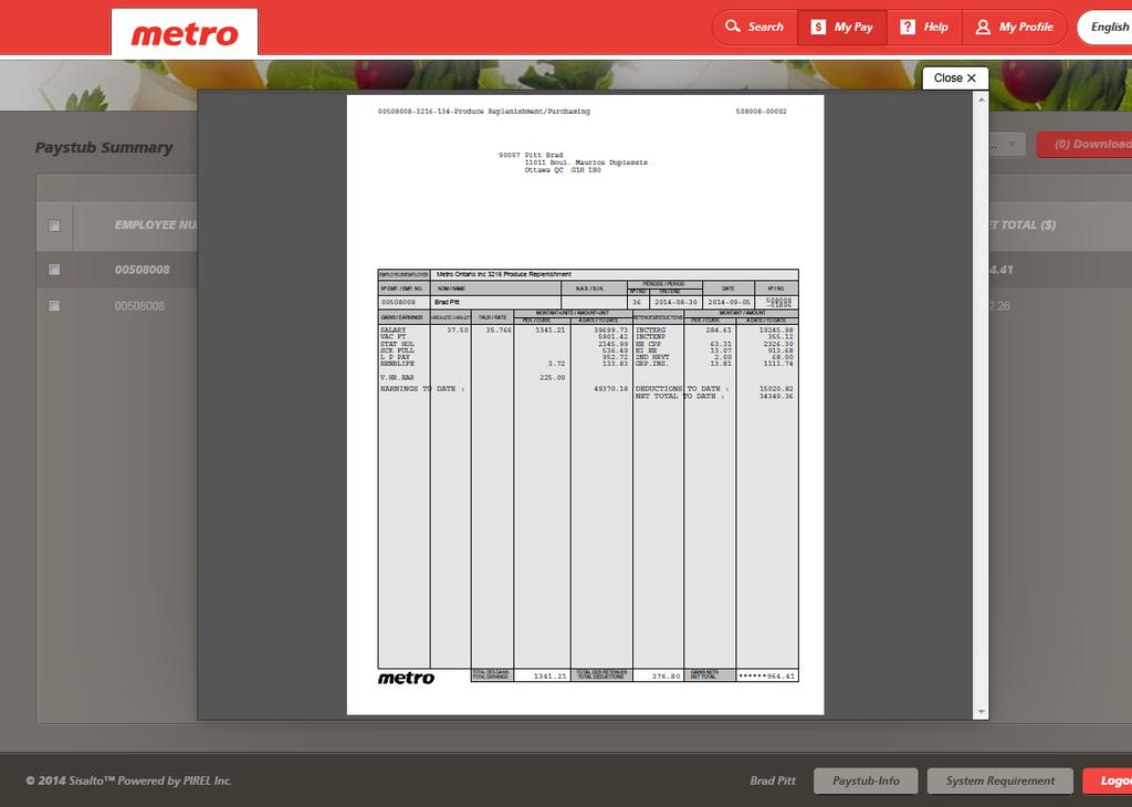 How to view, enlarge, save or print a paystub By default, your most