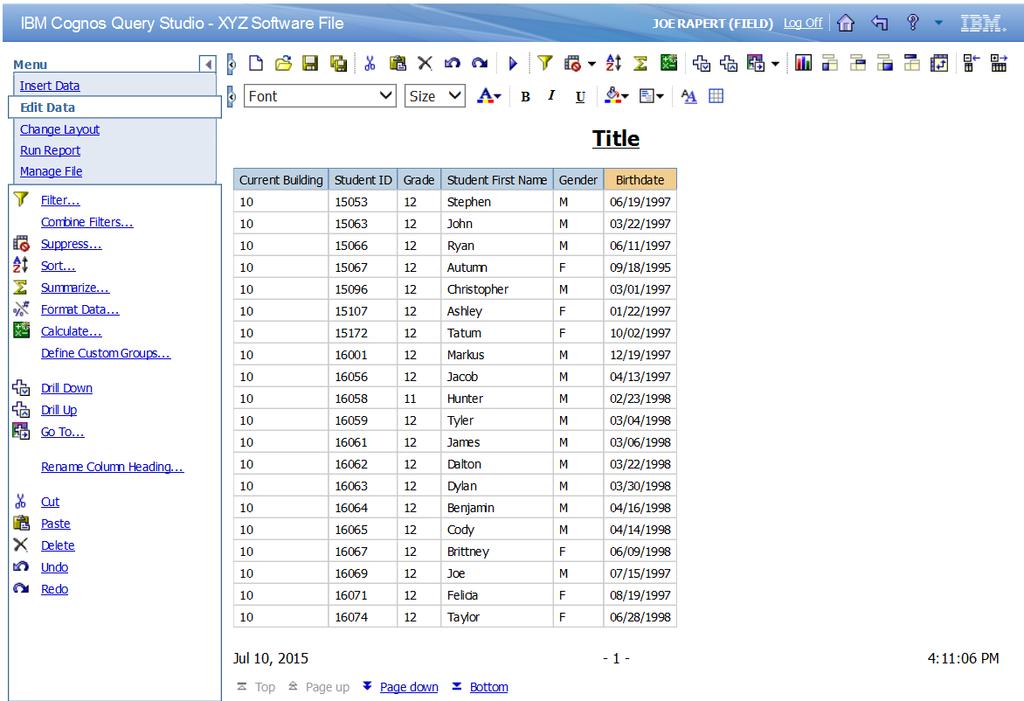 B. Date Fields in a CSV file date fields in the eschool program are stored as date/time fields. Typically this is not an issue as the time is hidden in most file formats.