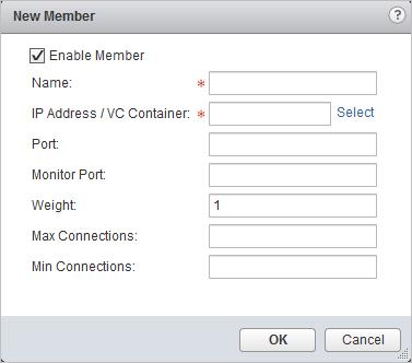 Click the Add icon to add new members to the pool by using information in Table 7.