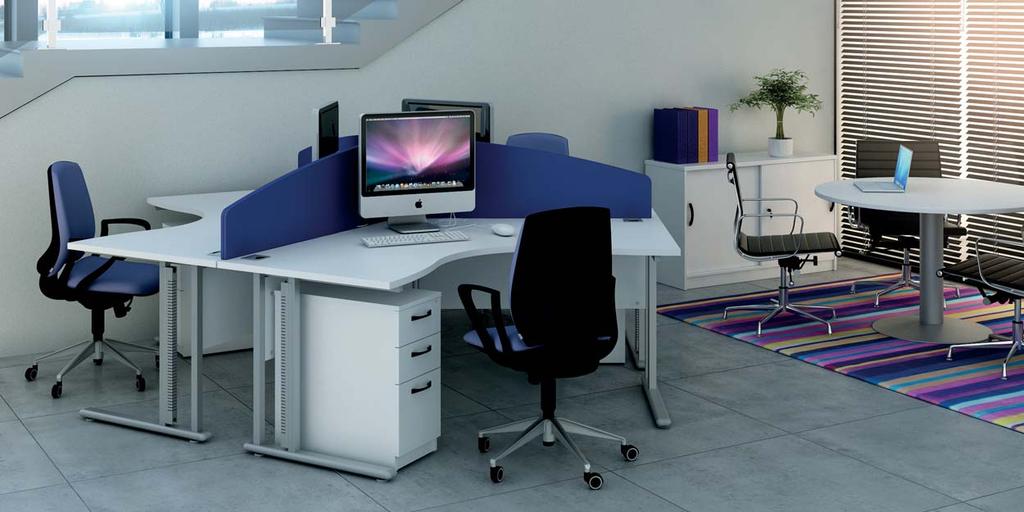 120 Desking The 120º desk is ideal for departments and teams where interaction and communication is required.