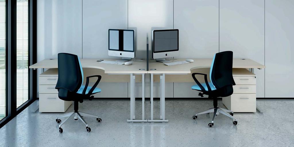 Crescent Desking Crescent desks offer flexibility that enables workstations to be configured in side to side or back