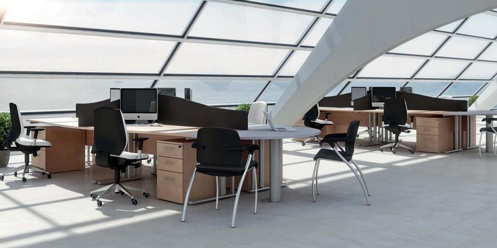 Single Wave Desking Wave desking can be used as single or standalone workstations or grouped in clusters.