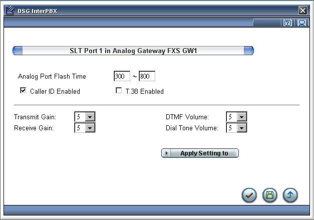Chapter 3 Settings on the InterPBX System 21 3. Select a SLT port and click the Port Parameters button.
