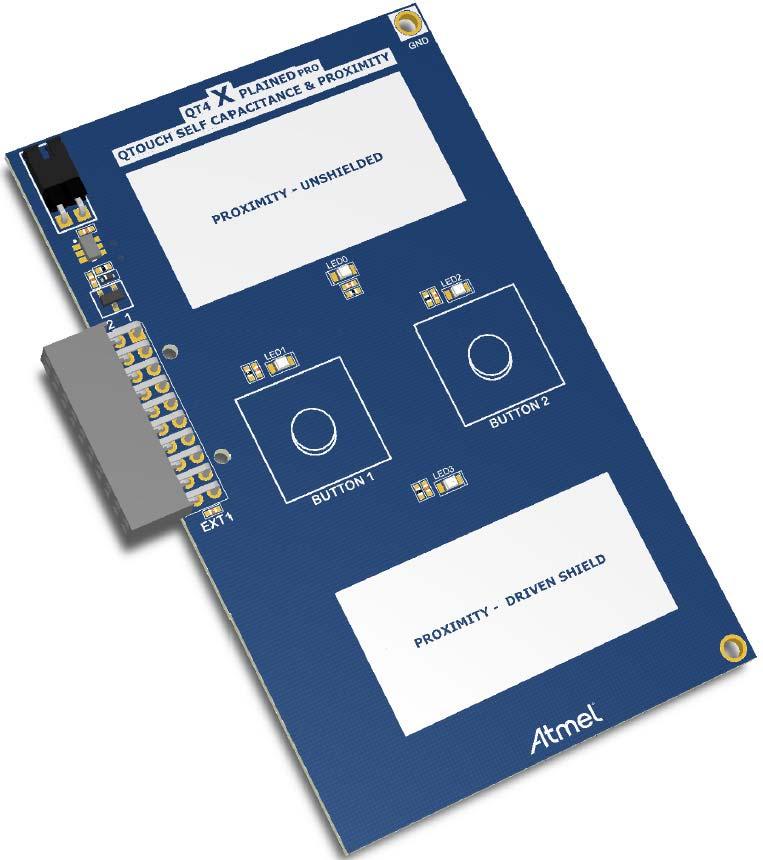 APPLICATION NOTE Atmel QT4 Xplained Pro User Guide ATAN0114 Preface Atmel QT4 Xplained Pro kit is an extension board that enables evaluation of self-capacitance mode proximity and touch using the