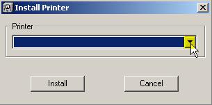 From the Installed Printers window, select the [Install] button at the bottom of the page for a list of printers supported by Warrior for