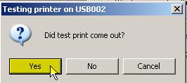 3.18 Printer Found If you received the message shown in Fig. 3.3.7 and the test print did not come out and it did not come out after the rest of the USB ports have been tested, then it is possible that something may be wrong with that port.