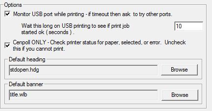 3.3.8 Plotting Options FIG: 3.3.22 Other plotting options If the Monitor USB port while printing is checked, then if the software does not receive a response from the plotter within the time that is