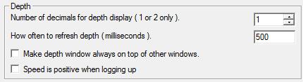 The normal refresh rate of the depth window is 500 milliseconds. This can be changed by the User to be updated more or less often.