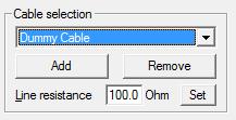 3.2.3 Cable Selection Settings The User has the ability to specify different cables to be used.
