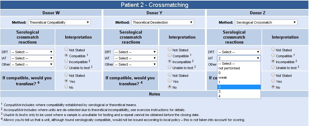 Crossmatching There are three crossmatching methods available from the drop down list.