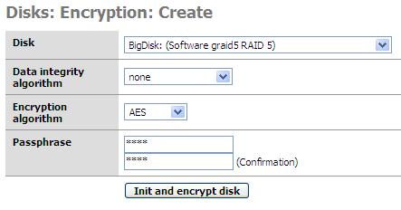 5.4.2 Add your disk or create your software RAID array On this example, I will use this newly created software RAID 5 array (not formatted): If you want to use a simple hard drive, simply add it on