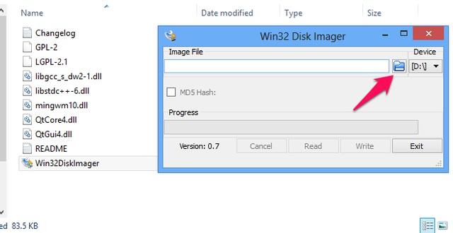 66 GB.img file (notice that the.xz is removed from the file extension). Next, download the free Win32 Disk Imager (http://adafru.it/cat) software that we'll use to copy the image to the microsd card.