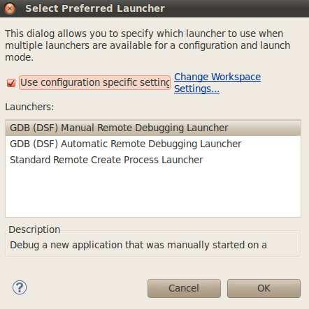 Click Select Other to open the Select Preferred Launcher