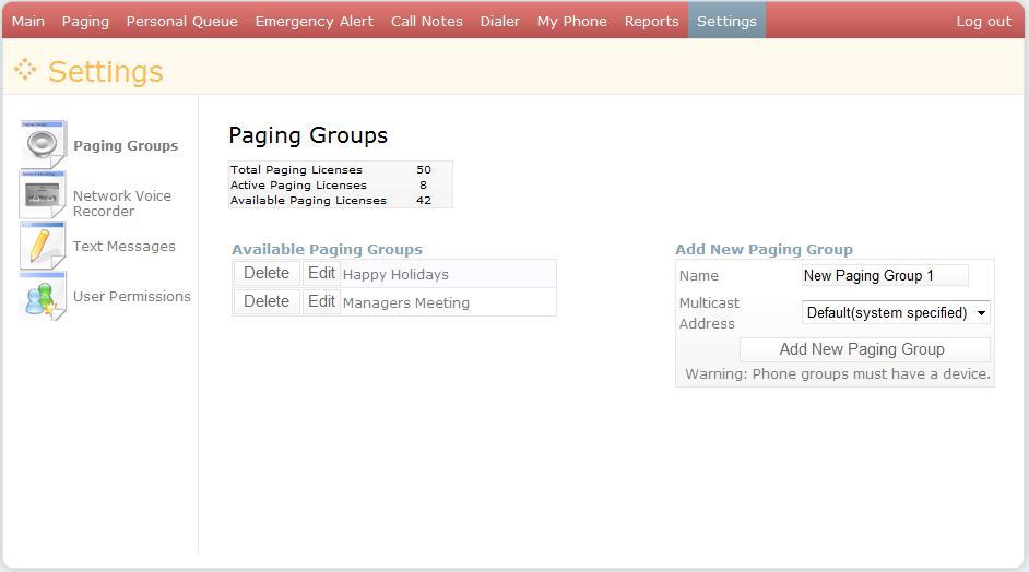 Radianta Beacon Office Page 33 Beacon Office Paging Beacon Office Paging provides live, text, recorded, and TTS paging to Cisco IP phones. Text pages will appear on the screen of the target phones.
