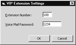 VIP Setup and User s Guide Setting up VIP Set extension options The extension and password you use for VIP must match your phone system extension and voice mail password.