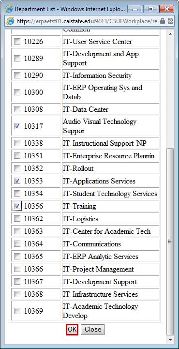 Step 10: Only the Department IDs for the identified division are listed.