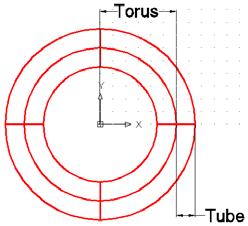 Specify radius of tube or [Diameter]: (this dim.