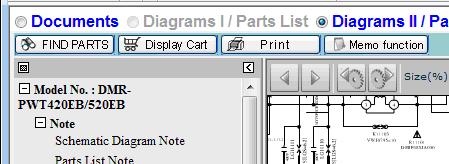 3. New Functions for Diagram II / Parts List: Memo Function # 3.3. Memo function button and menu display 3.4. Preparations for the memo function 3.5.