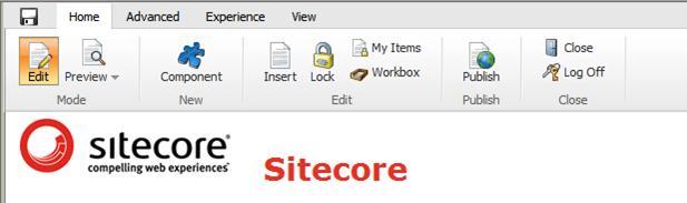 The Ribbon In Sitecore CMS 6.4, we have redesigned the Page Editor ribbon: Here is a list of the main changes: The ribbon now stays on the top of a window by default.
