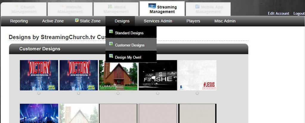 You can preview a custom design that others have created by hovering your mouse over the design or choose that design by clicking the button below it.