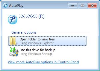 Print Using P-touch Editor Lite (Windows only) c After the USB Cable is connected, a dialog box appears on your computer monitor.