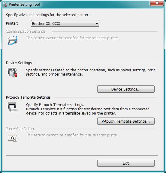 Change the Label Printer Settings Use the Printer Setting Tool for Windows 5 a Connect the Label Printer you want to configure to the computer. b Start the Printer Setting Tool.