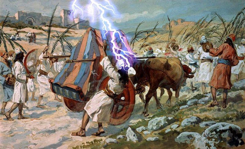 Uzzah and the Ark of the Covenant And when they came to the threshing floor of Chidon, Uzzah put out his hand to take hold of the ark, for the oxen stumbled.