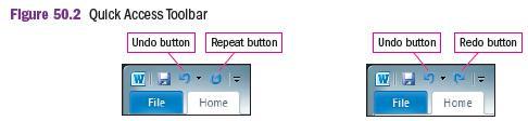 50 Using Undo and Redo Click the Undo button to undo or reverse the last action Once an action is undone, the