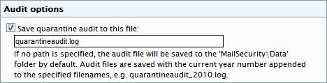 7.3.3 Logging quarantine actions GFI MailSecurity provides the option to store a log of actions taken on quarantined emails.