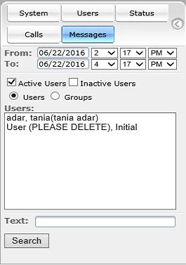 Administrator Guide 6. Configuring Advanced Features 6.18 Managing Messages Messages are managed in the Search Messages Navigation screen, under the Messages tab, shown and described below.