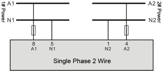 Fig.8 Single Phase 2 Wire Connection NOTE: The above drawing shows the wiring method is the AC phase voltage of 220V.