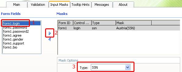 Input Masks Give a particular field an Input Mask to set a specific format in which the user has to enter his information. For example we will give our form1.
