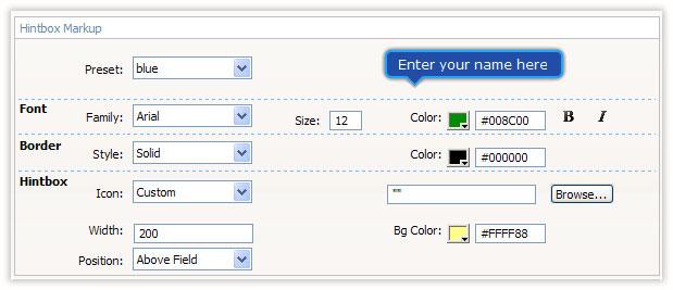 Set the Hintbox Markup. Here you can customize the look of your tooltip. Take a look at the settings we have chosen. 4.