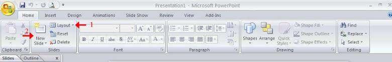 The fonts, paragraph, clipboard, and editing groups are the same as in Word and Excel.