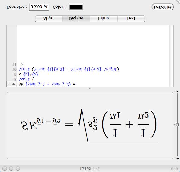 LaTeXit The neat thing is that you can copy and paste this equation as an image into any other document (ODT, DOC,