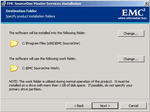 Installing Common EMC SourceOne Components Copy the setup executable locally To copy the setup executable for the EMC SourceOne Master Services software locally to the host computer: 1.
