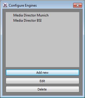 To check which Media Director Engine that you are connected to, click the Device menu. The connected engine is highlighted. 2.