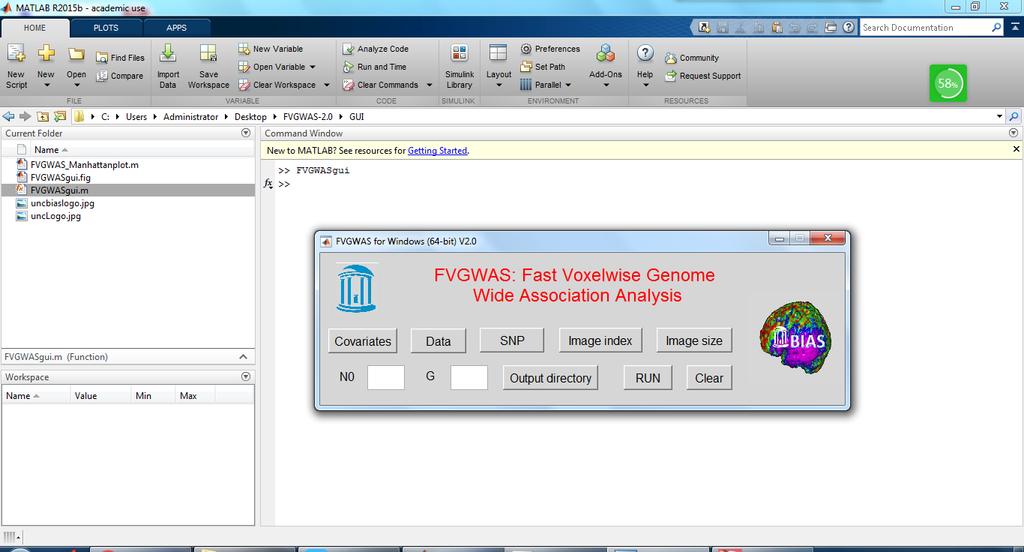 5. Load the data into FVFWAS Click the button Covariates: load
