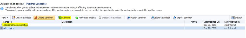 Note: You would create a sandbox from beginning and also modify the existing oracle.iam.ui.custom-dev-starter-pack.