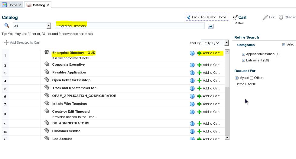 3. Search for Enterprise Directory in the catalog.
