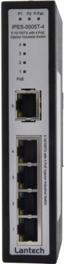 1 IPES-0005T-4 5-Port 10/100TX with 4 PoE Injector Industrial Switch Complies with IEEE802.