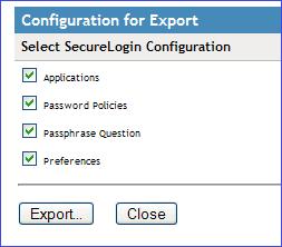 6 Under Select SecureLogin Configuration, select the appropriate text boxes.